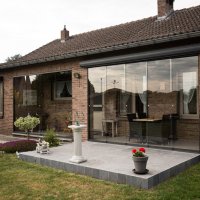 5.0 Glasschuifwand in woning gebouwd